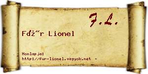 Für Lionel névjegykártya
